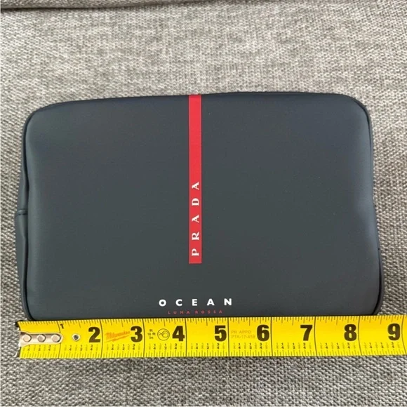 NWT: Prada Ocean Blue and Red Men's Toiletry Bag